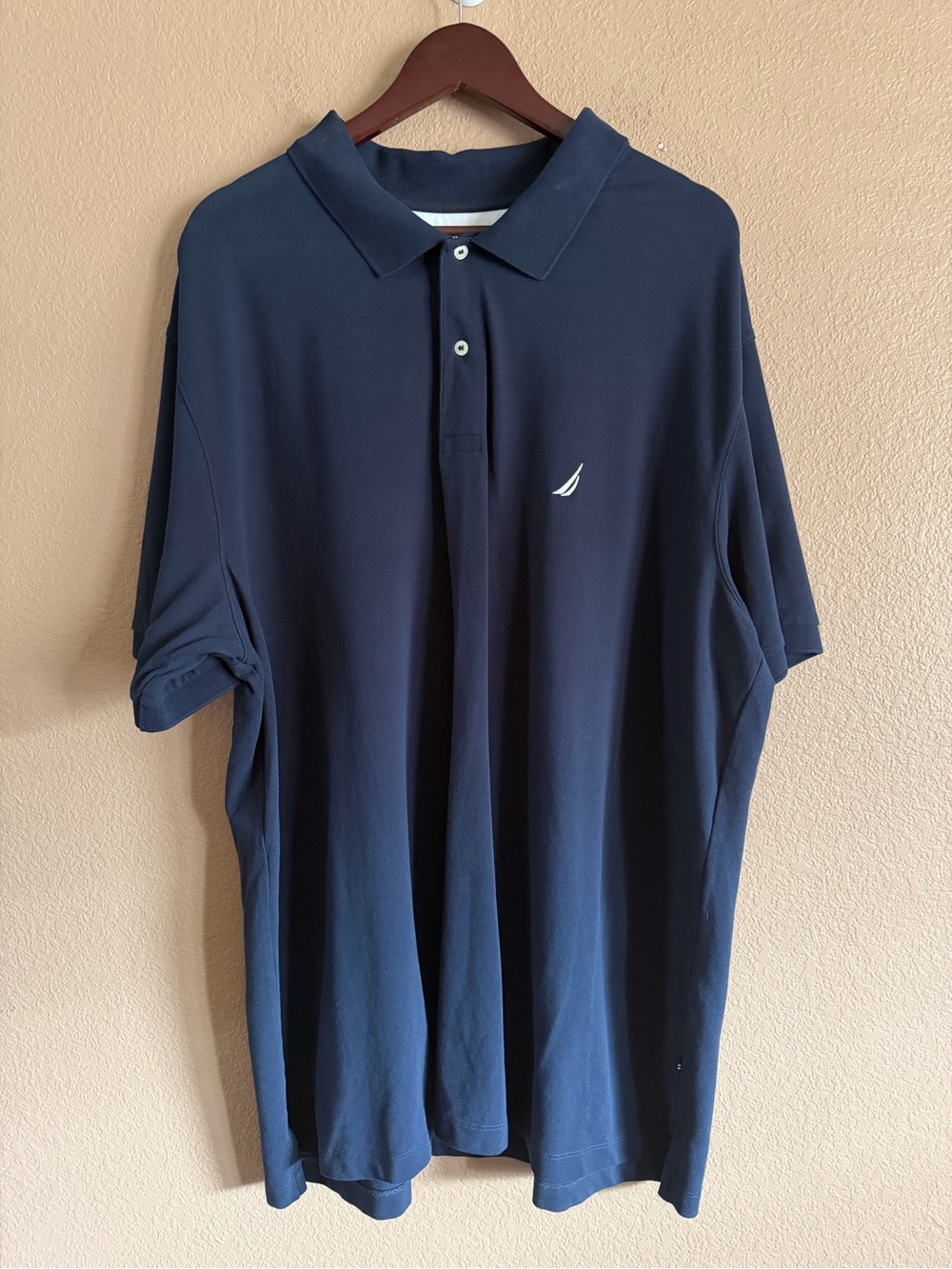 Nautica Men's Navy Short-Sleeve Polo with Embroidered Sail Size 3XL